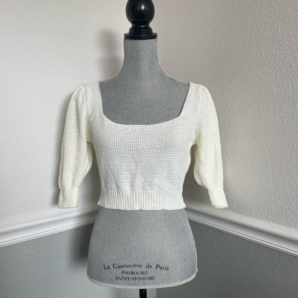 Nasty Gal cropped square neck sweater